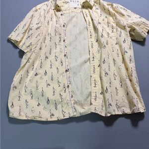 VSTR Cream Patterned Men's Casual Shirt